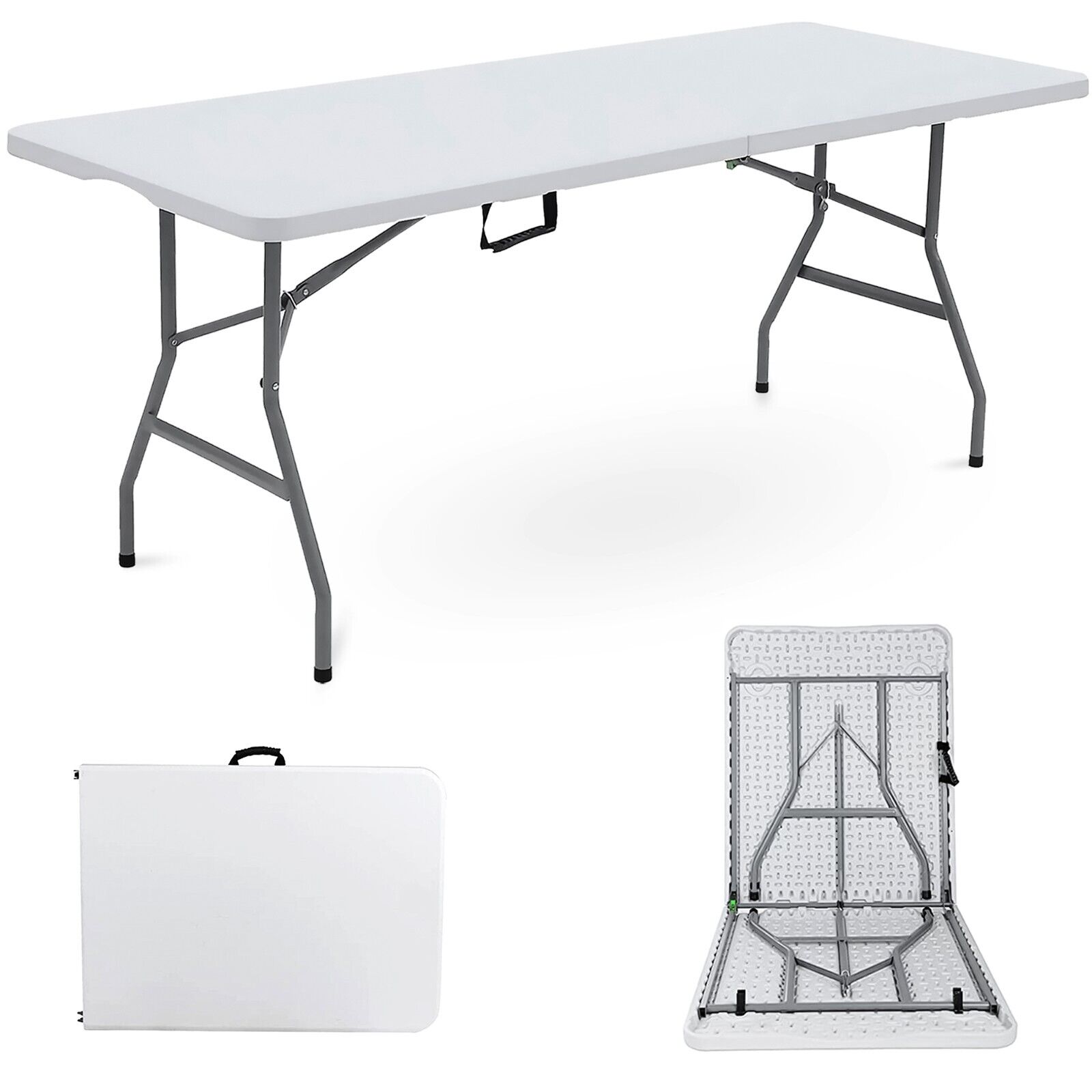 6ft Heavy Duty Portable Table with Carry Handles